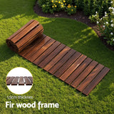 Darrahopens Home & Garden > Decor > Garden Ornaments Gardeon 8FT Wooden Garden Pathway Roll-Out Straight Walkway Outdoor Backyard Charcoal Brown