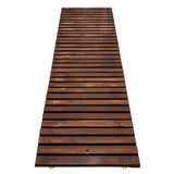Darrahopens Home & Garden > Decor > Garden Ornaments Gardeon 8FT Wooden Garden Pathway Roll-Out Straight Walkway Outdoor Backyard Charcoal Brown