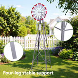 Darrahopens Home & Garden > Decor > Garden Ornaments Gardeon Garden Windmill Metal Weather Station with Rain Gauge 243cm Silver In Australia - Darrahopens