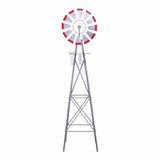 Darrahopens Home & Garden > Decor > Garden Ornaments Gardeon Garden Windmill Metal Weather Station with Rain Gauge 243cm Silver In Australia - Darrahopens