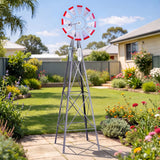 Darrahopens Home & Garden > Decor > Garden Ornaments Gardeon Garden Windmill Metal Weather Station with Rain Gauge 243cm Silver In Australia - Darrahopens