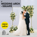 Darrahopens Home & Garden > Decor > Garden Ornaments Golden Square Wedding Arch Adjustable 1M-2M Flower Rack Backdrop Stand Balloon Arch Stand for Wedding Birthday Party Garden Ceremony Decoration