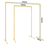 Darrahopens Home & Garden > Decor > Garden Ornaments Golden Square Wedding Arch Adjustable 1M-2M Flower Rack Backdrop Stand Balloon Arch Stand for Wedding Birthday Party Garden Ceremony Decoration