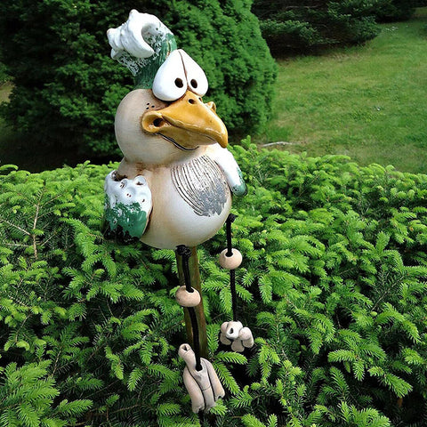 Darrahopens Home & Garden > Decor > Garden Ornaments Green Quirky Resin Rooster Figurine Set (2-Pack) - Novelty Chicken Home Decor Ornaments