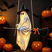 Darrahopens Home & Garden > Decor > Garden Ornaments Halloween Hanging Ghosts Decorations Outdoor, Orange LED Light Up Ghost Decor with Battery Operated, Glowing Ghost Ornament for Indoor, Halloween Decor for Tree Garden Front Porch Yard Fall Party In Australia - Darrahopens
