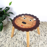 Darrahopens Home & Garden > Decor > Garden Ornaments Hand Carved Children's Table Wooden LION Theme