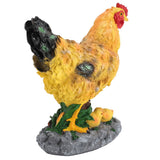 Darrahopens Home & Garden > Decor > Garden Ornaments Hen Garden Statue with Small Chicks Hen Fairy Garden Accessories Resin Chick Hen Figurine for Landscape Desk Decor Brown M In Australia - Darrahopens