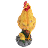 Darrahopens Home & Garden > Decor > Garden Ornaments Hen Garden Statue with Small Chicks Hen Fairy Garden Accessories Resin Chick Hen Figurine for Landscape Desk Decor Brown M In Australia - Darrahopens