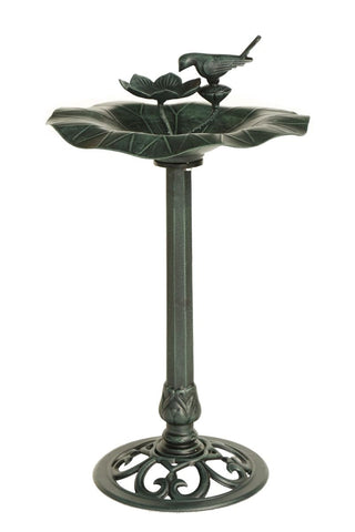 Darrahopens Home & Garden > Decor > Garden Ornaments Lotus bird bath Dark Green