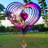 Darrahopens Home & Garden > Decor > Garden Ornaments Metal wind chime, hanging garden decoration, stainless steel, heart pattern, spin with 360° rotating hook, 37x20 cm