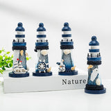 Darrahopens Home & Garden > Decor > Garden Ornaments Mini Wooden Lighthouse Decor - Nautical Ornament with Seabird, 10cm - Marine Decoration in Mediterranean Style