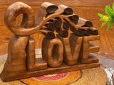 Darrahopens Home & Garden > Decor > Garden Ornaments Mothers day gift Wooden carved LOVE words decoration 33 cm long