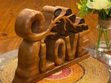 Darrahopens Home & Garden > Decor > Garden Ornaments Mothers day gift Wooden carved LOVE words decoration 33 cm long