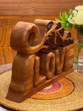 Darrahopens Home & Garden > Decor > Garden Ornaments Mothers day gift Wooden carved LOVE words decoration 33 cm long
