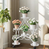 Darrahopens Home & Garden > Decor > Garden Ornaments Movable Metal Plant Stand Garden Cart Indoor/Outdoor Decor