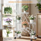 Darrahopens Home & Garden > Decor > Garden Ornaments Movable Metal Plant Stand Garden Cart Indoor/Outdoor Decor