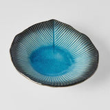 Darrahopens Home & Garden > Decor > Garden Ornaments Plate Leaf Shape 16cm Sky Blue Glaze