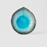 Darrahopens Home & Garden > Decor > Garden Ornaments Plate Leaf Shape 16cm Sky Blue Glaze