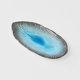 Darrahopens Home & Garden > Decor > Garden Ornaments Plate Leaf Shape 21cm Sky Blue Glaze
