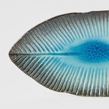 Darrahopens Home & Garden > Decor > Garden Ornaments Plate Leaf Shape 21cm Sky Blue Glaze