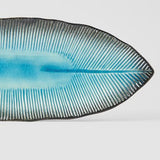 Darrahopens Home & Garden > Decor > Garden Ornaments Plate Leaf Shape 32.5x13.5cm Sky Blue Glaze