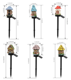 Darrahopens Home & Garden > Decor > Garden Ornaments Purple House Solar Powered Mushroom House Garden Stake Lights - Outdoor Waterproof Resin Landscape Decorative Lamps with Warm LED Glow for Patio, Lawn, and Yard