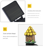 Darrahopens Home & Garden > Decor > Garden Ornaments Purple House Solar Powered Mushroom House Garden Stake Lights - Outdoor Waterproof Resin Landscape Decorative Lamps with Warm LED Glow for Patio, Lawn, and Yard
