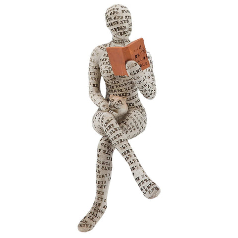 Darrahopens Home & Garden > Decor > Garden Ornaments Resin Reading Woman Figurine Innovative Lady Reading Pulp Molding Bookshelf Ornaments for Home Decoration B In Australia - Darrahopens