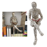 Darrahopens Home & Garden > Decor > Garden Ornaments Resin Reading Woman Figurine Innovative Lady Reading Pulp Molding Bookshelf Ornaments for Home Decoration E In Australia - Darrahopens