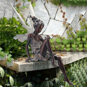 Darrahopens Home & Garden > Decor > Garden Ornaments Resin Sitting Fairy Statue Garden Ornament Porch Sculpture White