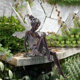 Darrahopens Home & Garden > Decor > Garden Ornaments Resin Sitting Fairy Statue Garden Ornament Porch Sculpture White