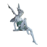 Darrahopens Home & Garden > Decor > Garden Ornaments Resin Sitting Fairy Statue Garden Ornament Porch Sculpture White