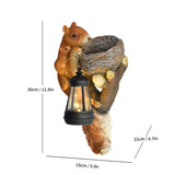 Darrahopens Home & Garden > Decor > Garden Ornaments Retro Squirrel Lantern Solar-Powered Outdoor Wall Light, Solar-Powered with Light Sensor, Outdoor Garden and Courtyard Wall Decor, Balcony and Tree-Mounted Ambiance Night Light, Courtyard Statue and Ornament