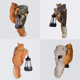 Darrahopens Home & Garden > Decor > Garden Ornaments Retro Squirrel Lantern Solar-Powered Outdoor Wall Light, Solar-Powered with Light Sensor, Outdoor Garden and Courtyard Wall Decor, Balcony and Tree-Mounted Ambiance Night Light, Courtyard Statue and Ornament
