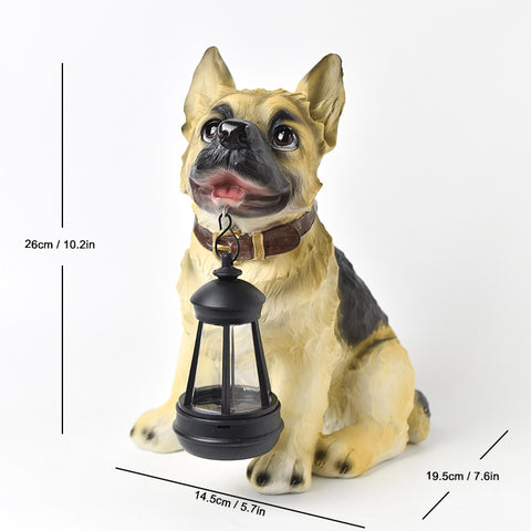 Darrahopens Home & Garden > Decor > Garden Ornaments Solar Dog Garden Statue with Lantern Waterproof Resin Puppy Ornament for Outdoor Patio Pathway Backyard Decoration Australian Pet Lovers(B)
