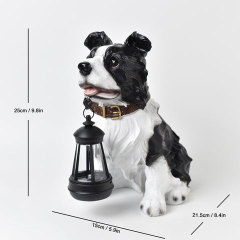 Darrahopens Home & Garden > Decor > Garden Ornaments Solar Dog Garden Statue with Lantern Waterproof Resin Puppy Ornament for Outdoor Patio Pathway Backyard Decoration Australian Pet Lovers(D)