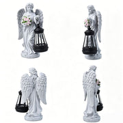 Darrahopens Home & Garden > Decor > Garden Ornaments Solar-Powered Angel Lantern Outdoor Light, Resin Waterproof Garden Decorative Light, Walkway and Lawn Mood Light, Garden Statue Ornament for Ambiance
