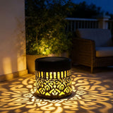 Darrahopens Home & Garden > Decor > Garden Ornaments Solar-Powered Wrought Iron Mandala Pattern Openwork Projection Light, Courtyard and Garden Mood Light, Outdoor Waterproof Wrought Iron Garden Light, Lawn Night Light - 1-Pack