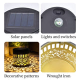 Darrahopens Home & Garden > Decor > Garden Ornaments Solar-Powered Wrought Iron Mandala Pattern Openwork Projection Light, Courtyard and Garden Mood Light, Outdoor Waterproof Wrought Iron Garden Light, Lawn Night Light - 2-Pack