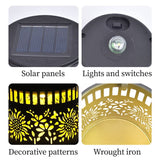 Darrahopens Home & Garden > Decor > Garden Ornaments Solar-Powered Wrought Iron Sunflower-Patterned Openwork Projection Light, Courtyard and Garden Mood Light, Outdoor Waterproof Wrought Iron Garden Light, Lawn Night Light - 2-Pack