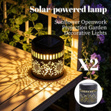 Darrahopens Home & Garden > Decor > Garden Ornaments Solar-Powered Wrought Iron Sunflower-Patterned Openwork Projection Light, Courtyard and Garden Mood Light, Outdoor Waterproof Wrought Iron Garden Light, Lawn Night Light - 2-Pack