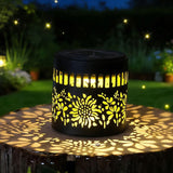 Darrahopens Home & Garden > Decor > Garden Ornaments Solar-Powered Wrought Iron Sunflower-Patterned Openwork Projection Light, Courtyard and Garden Mood Light, Outdoor Waterproof Wrought Iron Garden Light, Lawn Night Light - 2-Pack