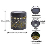 Darrahopens Home & Garden > Decor > Garden Ornaments Solar-Powered Wrought Iron Sunflower-Patterned Openwork Projection Light, Courtyard and Garden Mood Light, Outdoor Waterproof Wrought Iron Garden Light, Lawn Night Light - 2-Pack