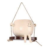 Darrahopens Home & Garden > Decor > Garden Ornaments Swing Face Planter Resin Wall Hanging Head Planter Smiling Face Succulent Flower Pot for Indoor Outdoor Decoration In Australia - Darrahopens
