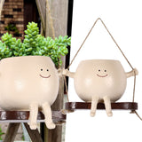 Darrahopens Home & Garden > Decor > Garden Ornaments Swing Face Planter Resin Wall Hanging Head Planter Smiling Face Succulent Flower Pot for Indoor Outdoor Decoration In Australia - Darrahopens