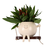 Darrahopens Home & Garden > Decor > Garden Ornaments Swing Face Planter Resin Wall Hanging Head Planter Smiling Face Succulent Flower Pot for Indoor Outdoor Decoration In Australia - Darrahopens