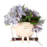 Darrahopens Home & Garden > Decor > Garden Ornaments Swing Face Planter Resin Wall Hanging Head Planter Smiling Face Succulent Flower Pot for Indoor Outdoor Decoration In Australia - Darrahopens