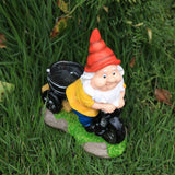 Darrahopens Home & Garden > Decor > Garden Ornaments Whimsical Biking Gnome Garden Statue - Hand-Painted Resin Cycling Dwarf Sculpture for Patio, Lawn, and Outdoor Yard Decor