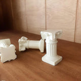 Darrahopens Home & Garden > Decor > Garden Ornaments White Roman Greek Pillar Statue Modern Style Mini Resin Decoration for Indoor and Outdoor (1pc)