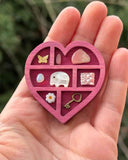 Darrahopens Home & Garden > Decor > Garden Ornaments Wooden display stand for mini curiosities,Heart shape